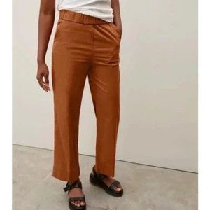 NEW Everlane Women's Easy Pant Elastic Waist Pull On Straight Honey Orange P6601